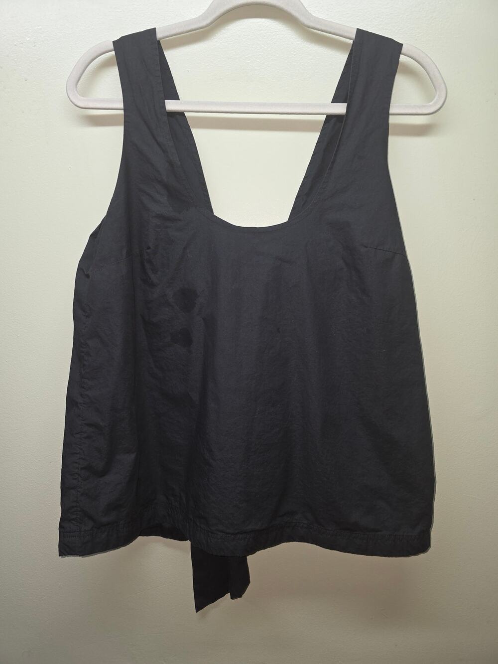 Maeve By Anthropologie Black Sleeveless Top Back Bow Tie Size M Dark Romantic M